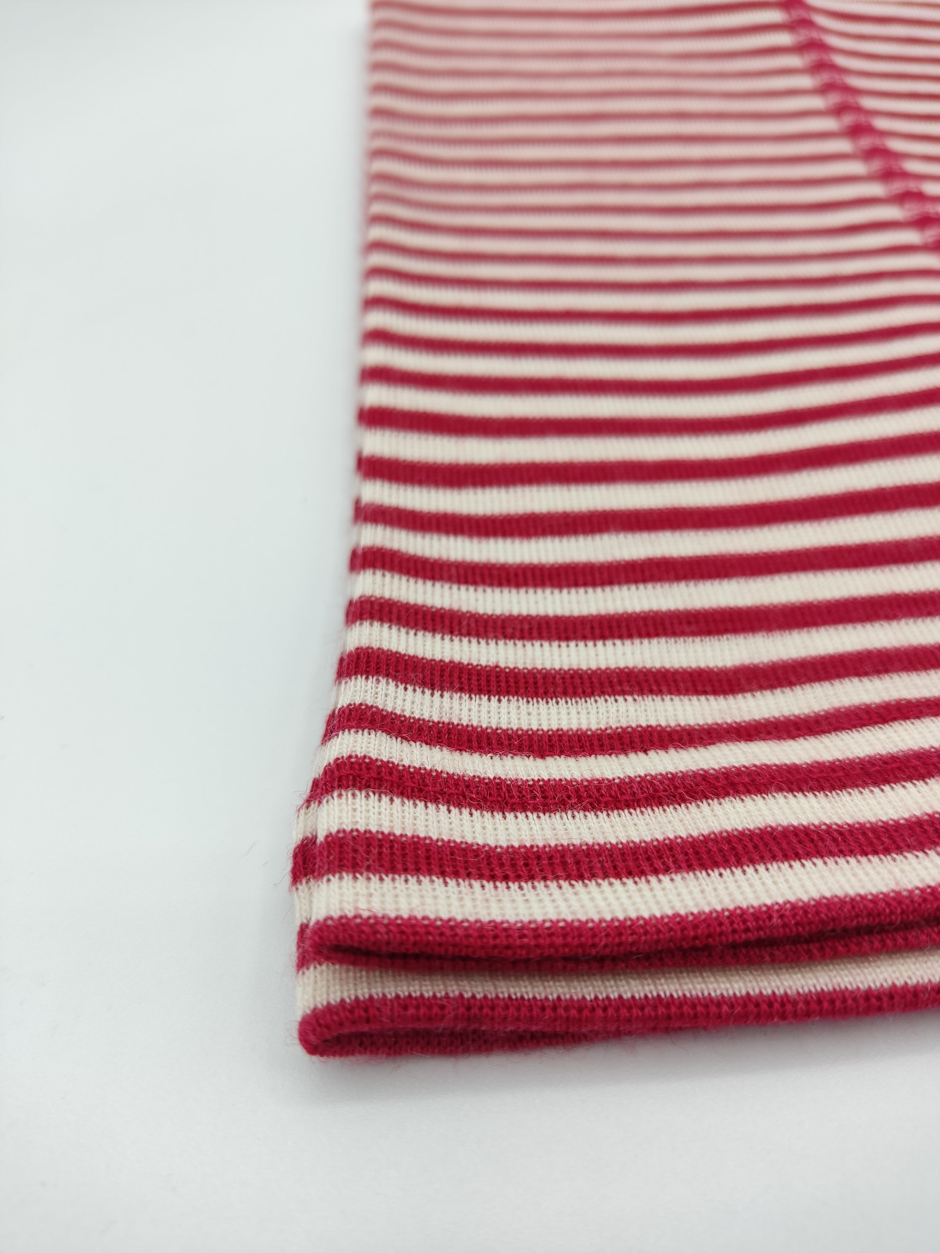 Scaldacollo in lana e seta per bambino e adulto // riga Rosso Ciliegia